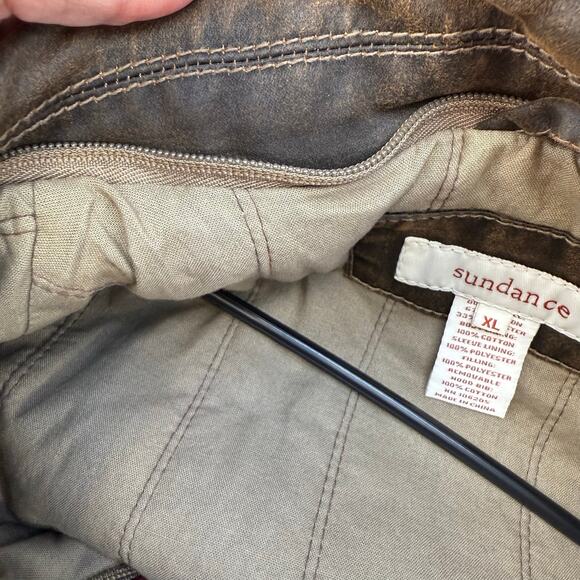 Sundance Jacket Men's XL Brown Waxed Canvas Lined Full Zip Western Ranch Gear - Picture 12 of 14